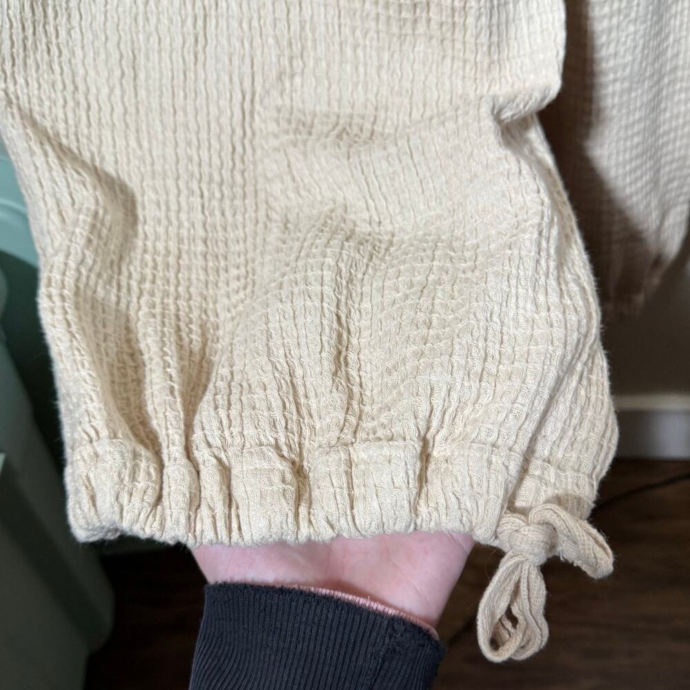 free people | cream off the grid waffle knit women's jumpsuit sz XL - Picture 10 of 11